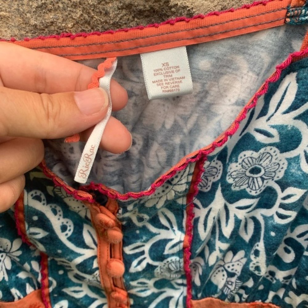 Anthropologie Ricrac Trim Patterned Tank Top - Picture 3 of 4